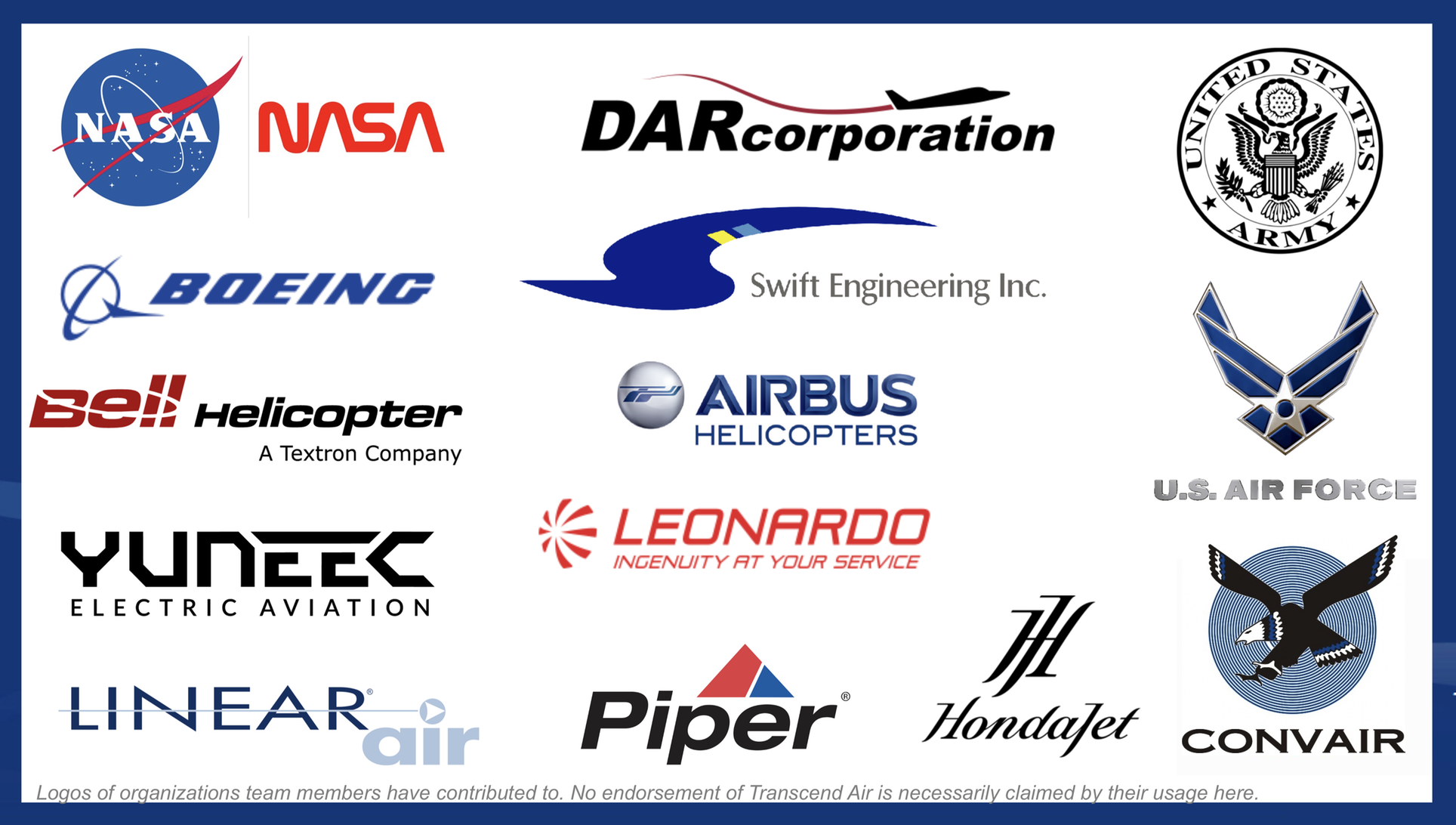 Names on our resumes include Bell, Boeing,General Dynamics, the FAA, Delta, Jet Blue, National Test Pilot School, and NASA.