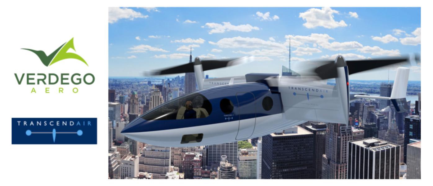 VerdeGo Aero to provide Hybrid-Electric Propulsion Option for Transcend Air Vy 400 VTOL Aircraft